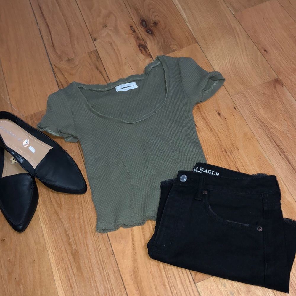 Urban Outfitters Olive Green Top